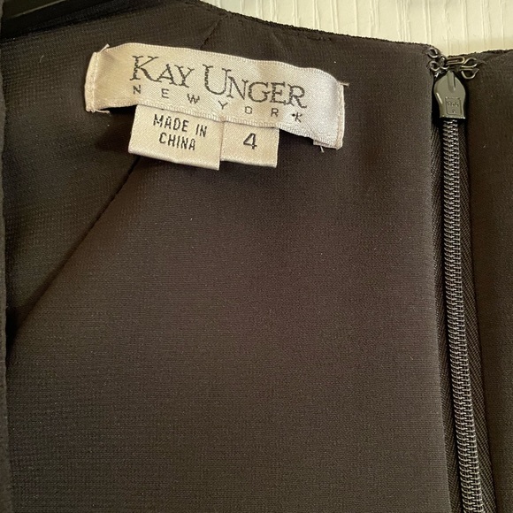 KAY UNGER Ruched Cap Sleeve Black Dress - Picture 8 of 13